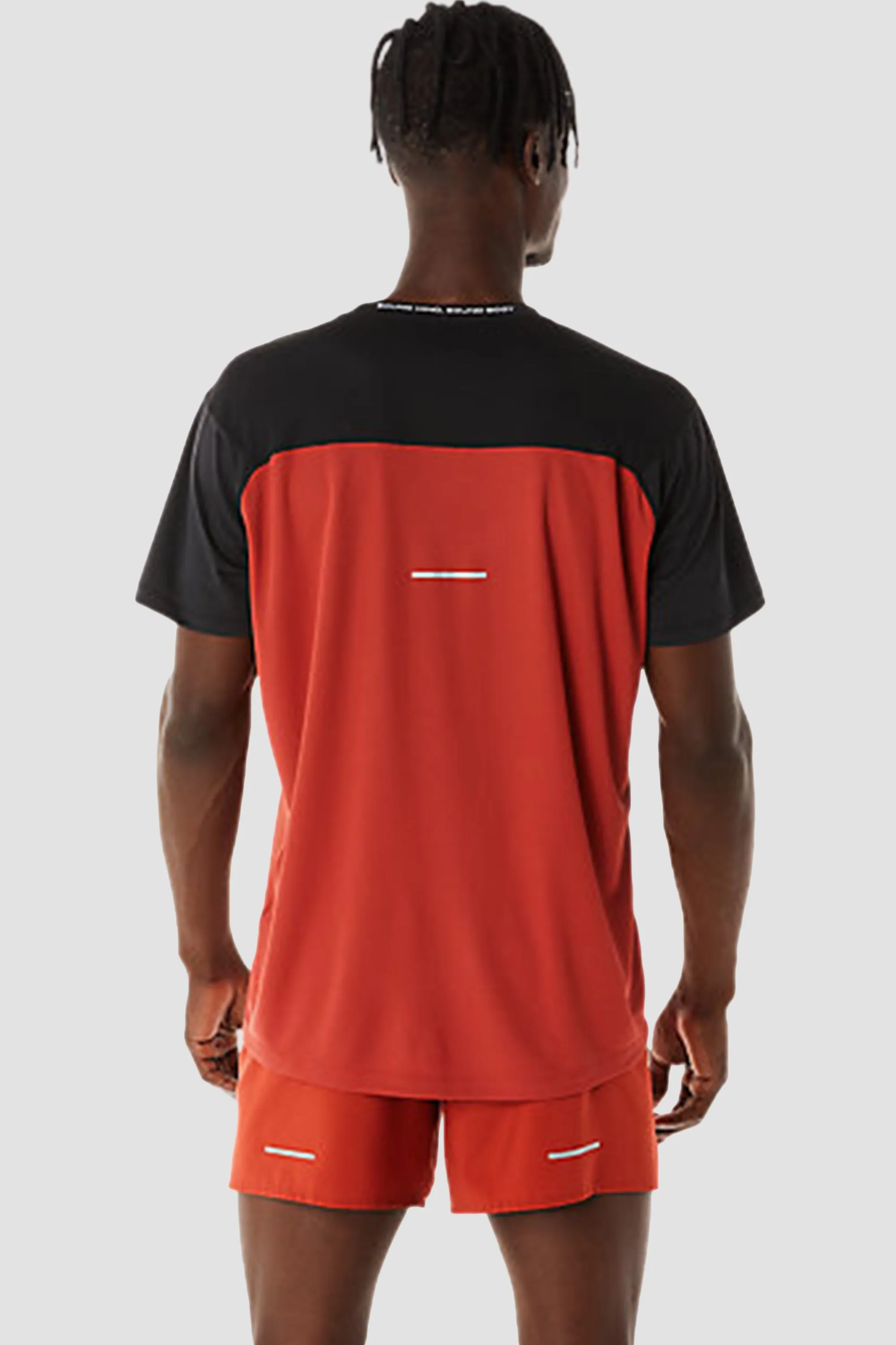 ASICS Men's Race SS Top in Black/Spice Latte