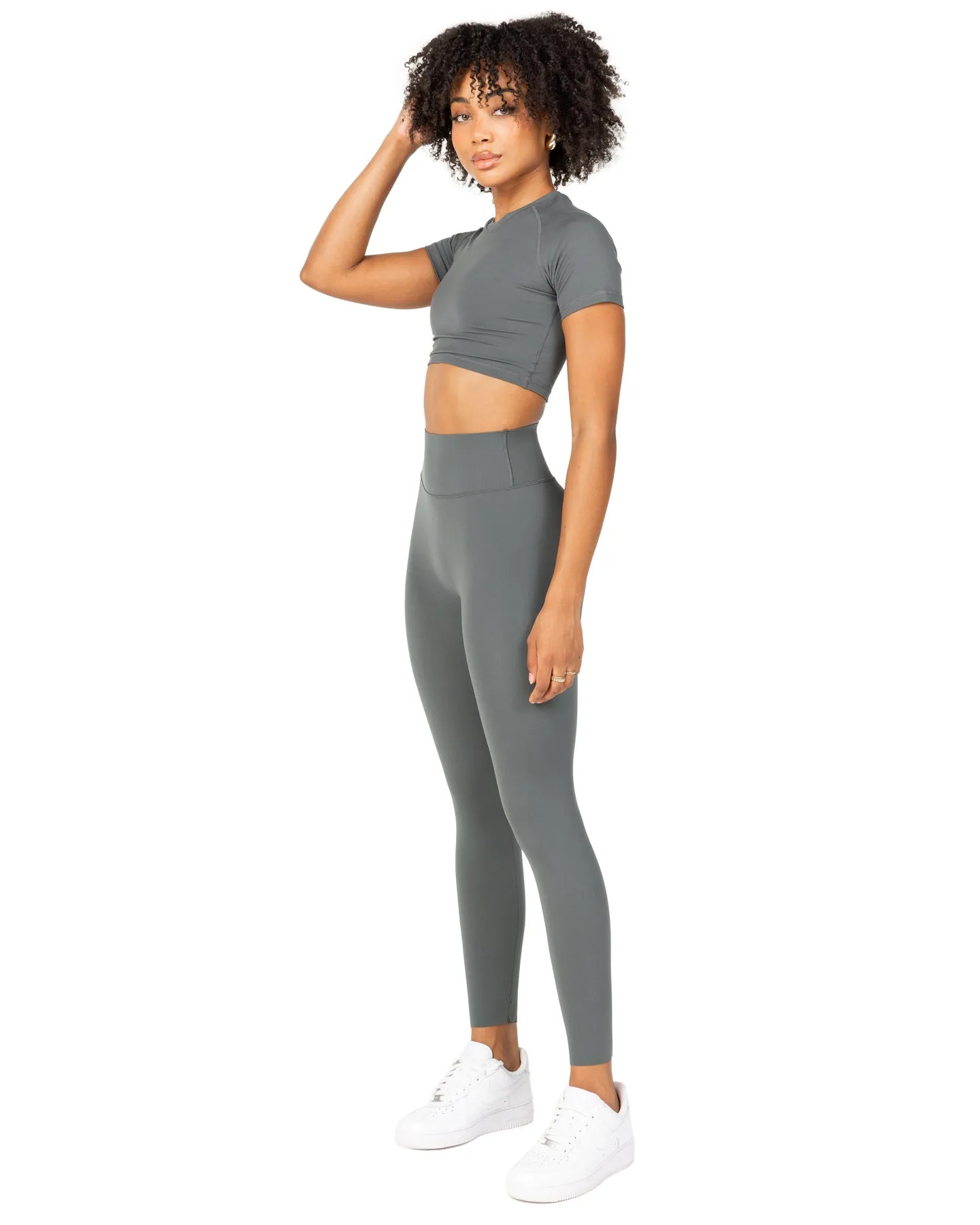 Aura Bonded Leggings - Cloud Grey