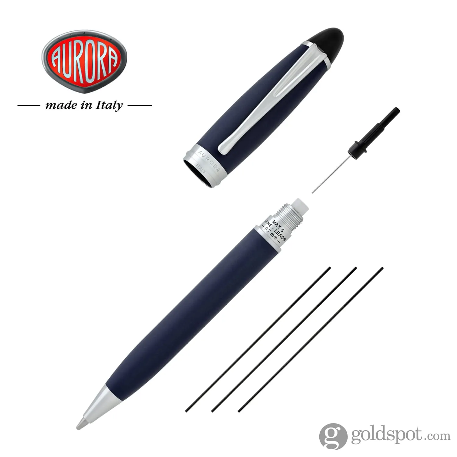 Aurora Ipsilon Satin Mechanical Pencil in Blue - 0.7mm