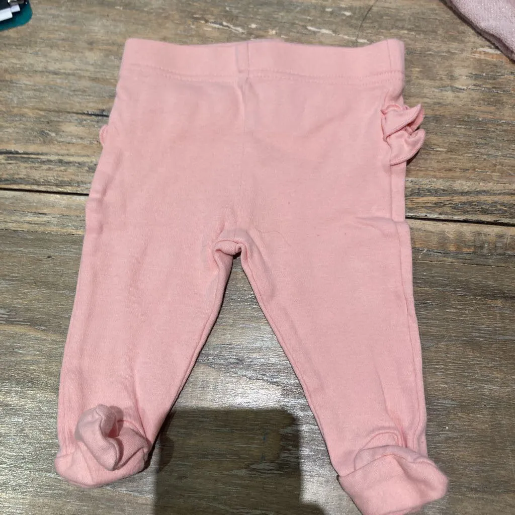 Baby Gap Pink Back Ruffle Footed Leggings NB