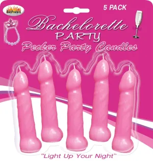 Bachelorette Party Funny Pink Candles 5pk