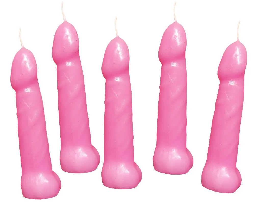 Bachelorette Party Funny Pink Candles 5pk