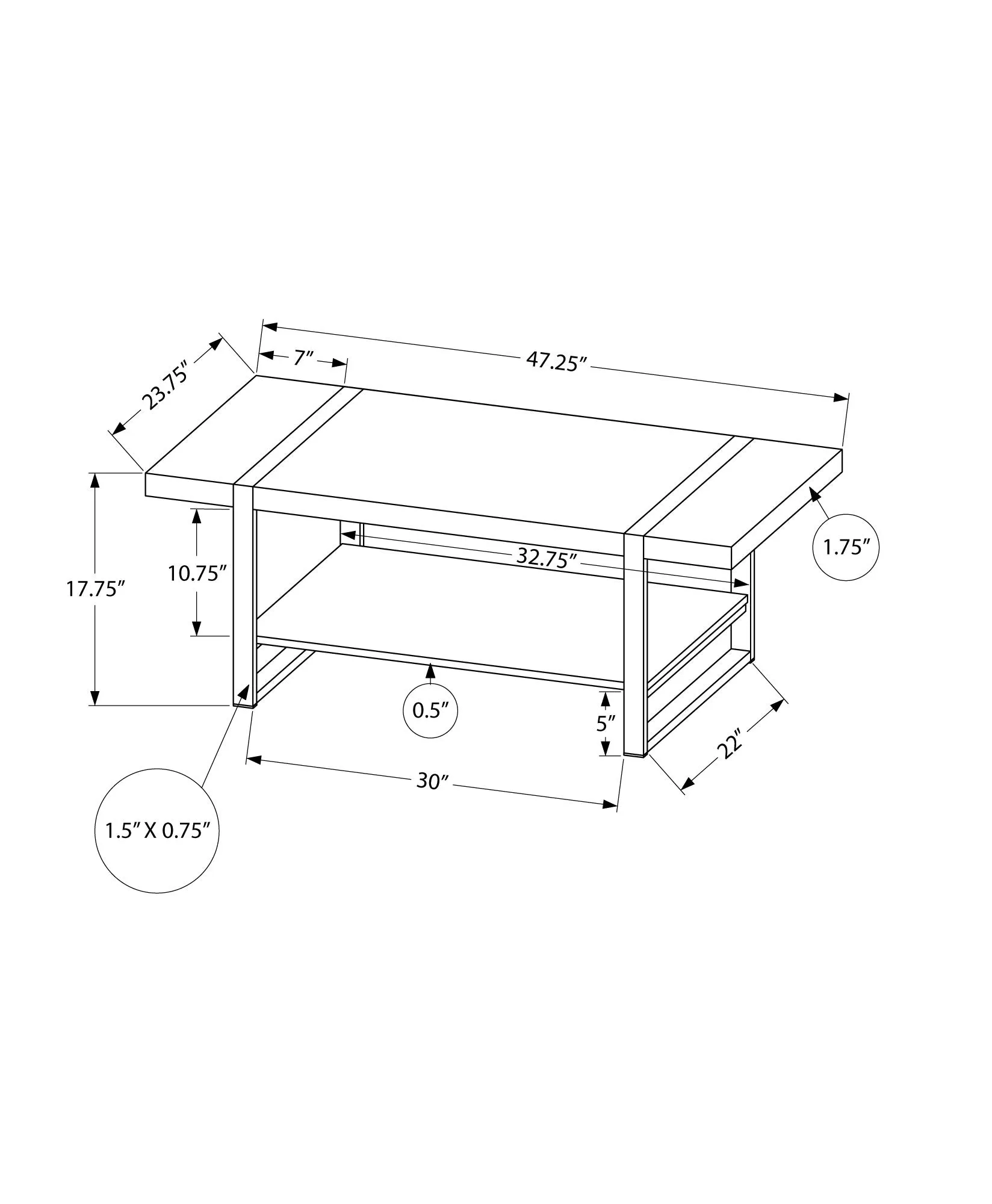 Coffee Table - Black Reclaimed Wood-Look / Black Metal