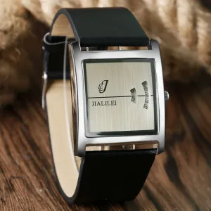 Cool 2 Styles Unique Turntable Rectangle Dial Men Quartz Watches 2016 Brand PAIDU Fashion Women Wristwatch