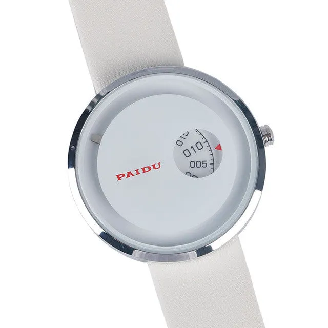 Cool Unique Wrist Watch PAIDU Brand Casual Watch Men Futurist Leather Band Watches Women Ladies Clock Relojes