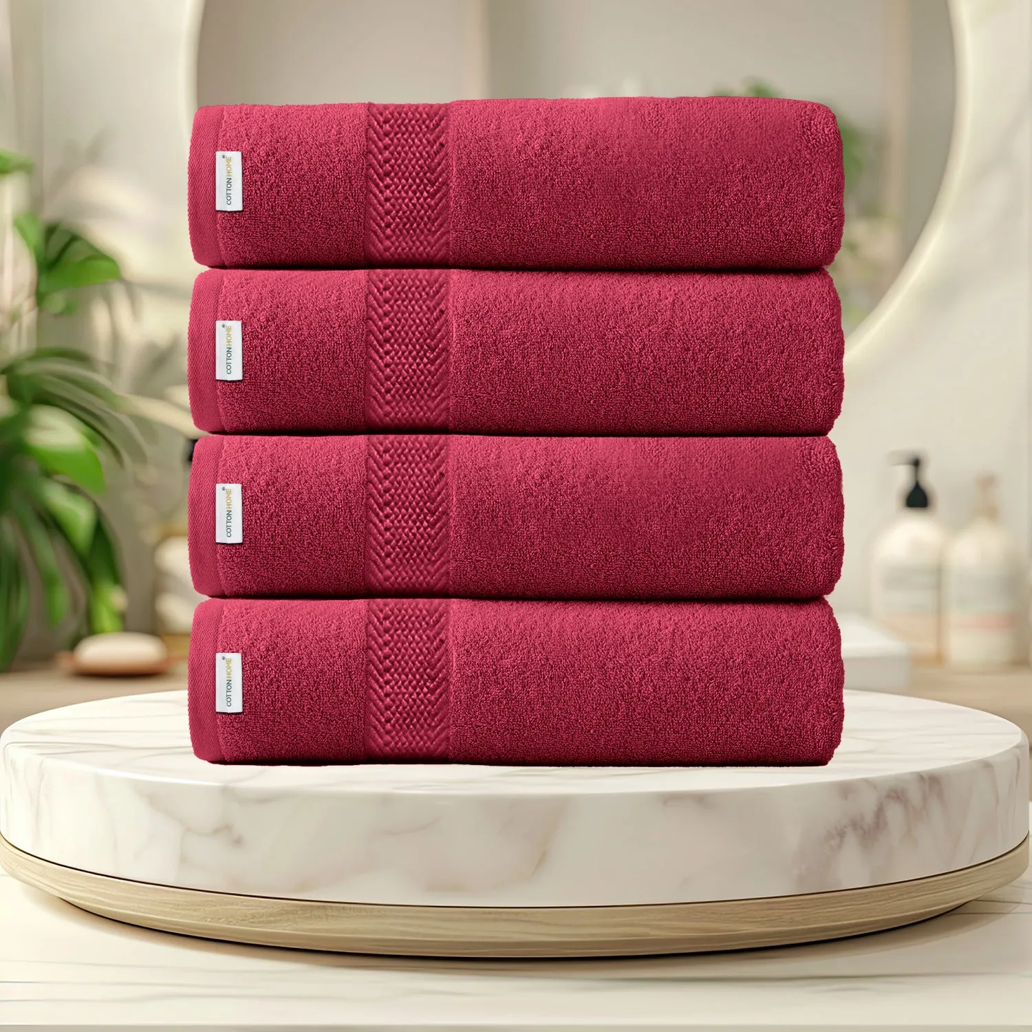 Cotton Bath Towel 70x140 CM 4 Piece Set-Soft Feel, Quick Dry, Highly Absorbent Durable Towels