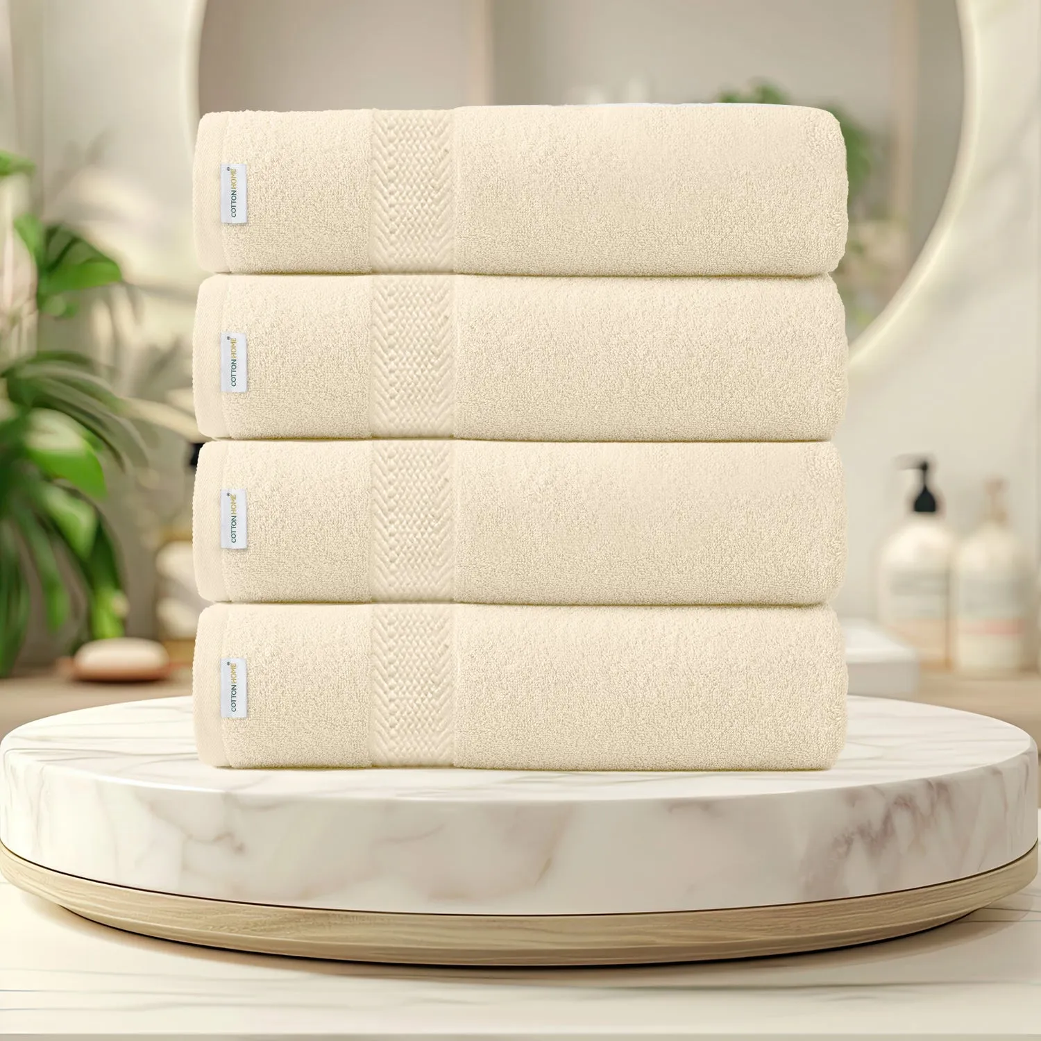 Cotton Bath Towel 70x140 CM 4 Piece Set-Soft Feel, Quick Dry, Highly Absorbent Durable Towels