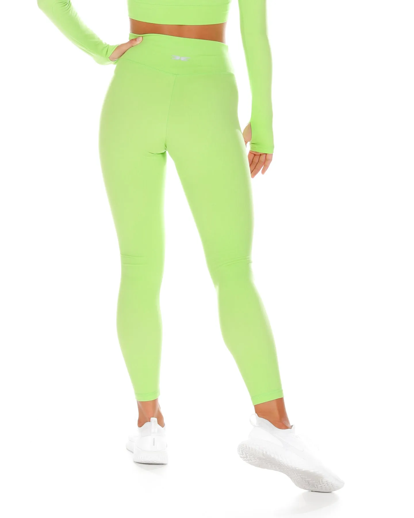 Cross Over Leggings - Lime