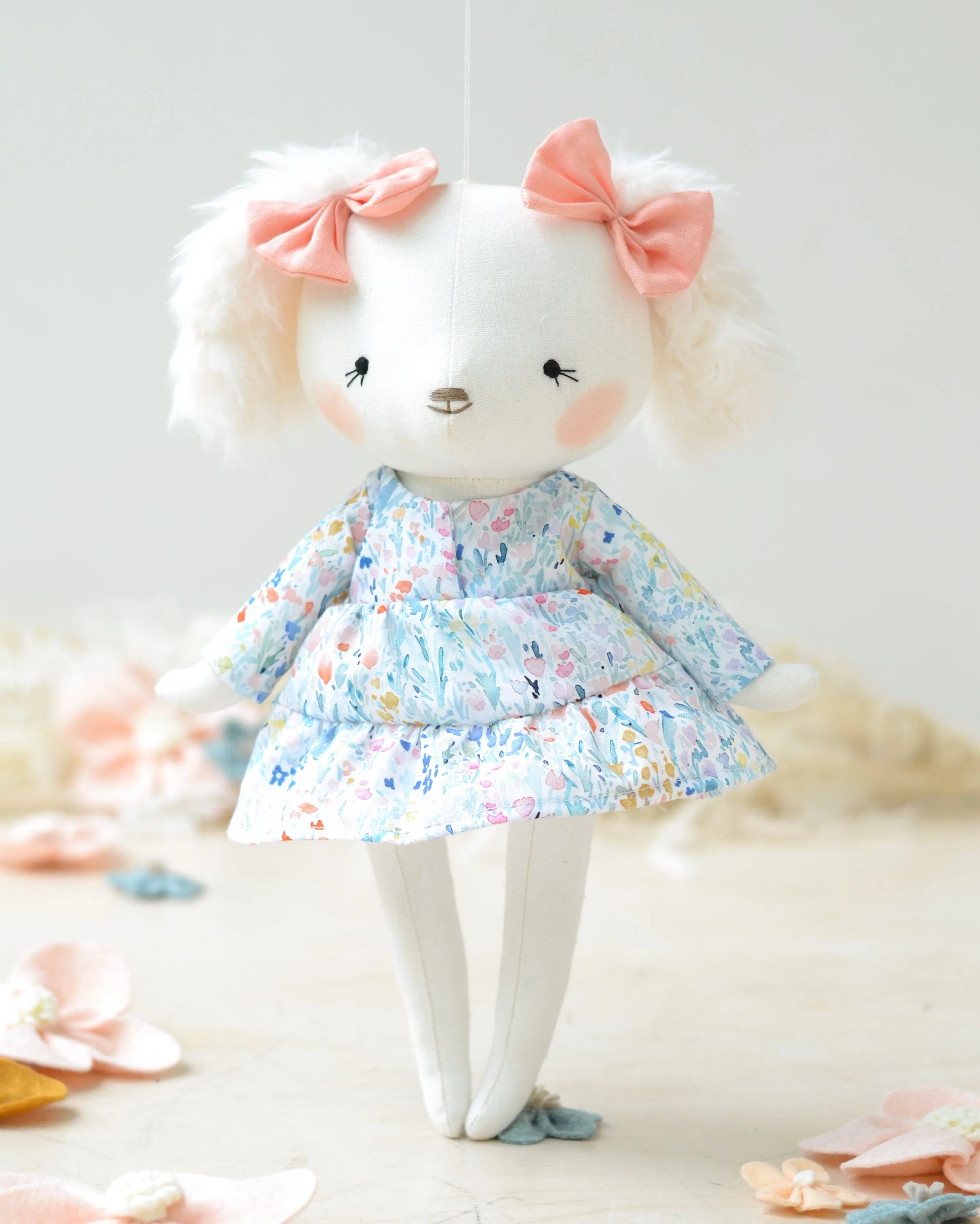 Dog Soft Toy Alphonsine Floral Dress