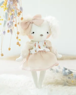 Dog Soft Toy Alphonsine | Pink Ice Cream Outfit