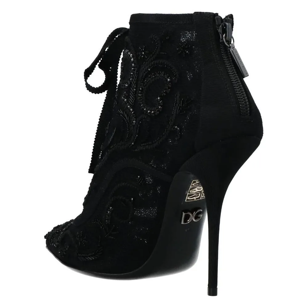 Dolce & Gabbana Black Polyester Boot