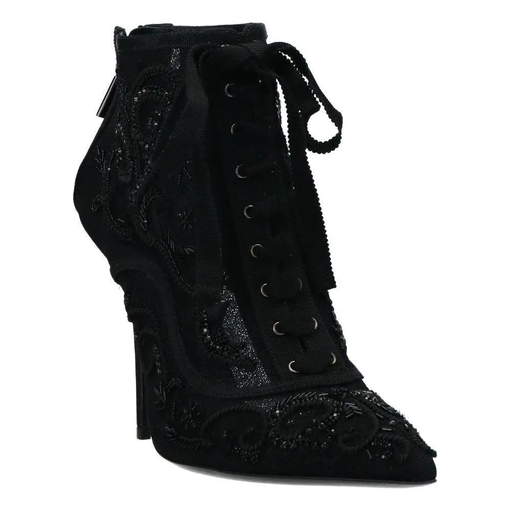 Dolce & Gabbana Black Polyester Boot