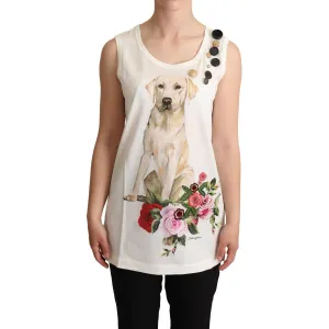 Dolce & Gabbana Chic Canine Floral Sleeveless Tank