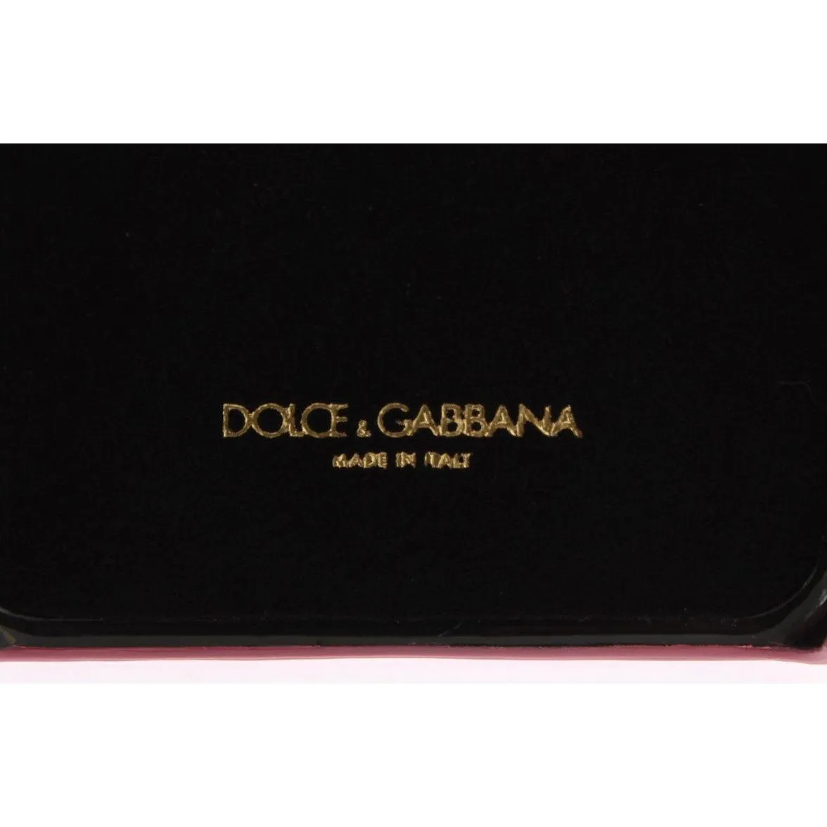 Dolce & Gabbana Chic Pink Leather Heart-Embellished Phone Cover