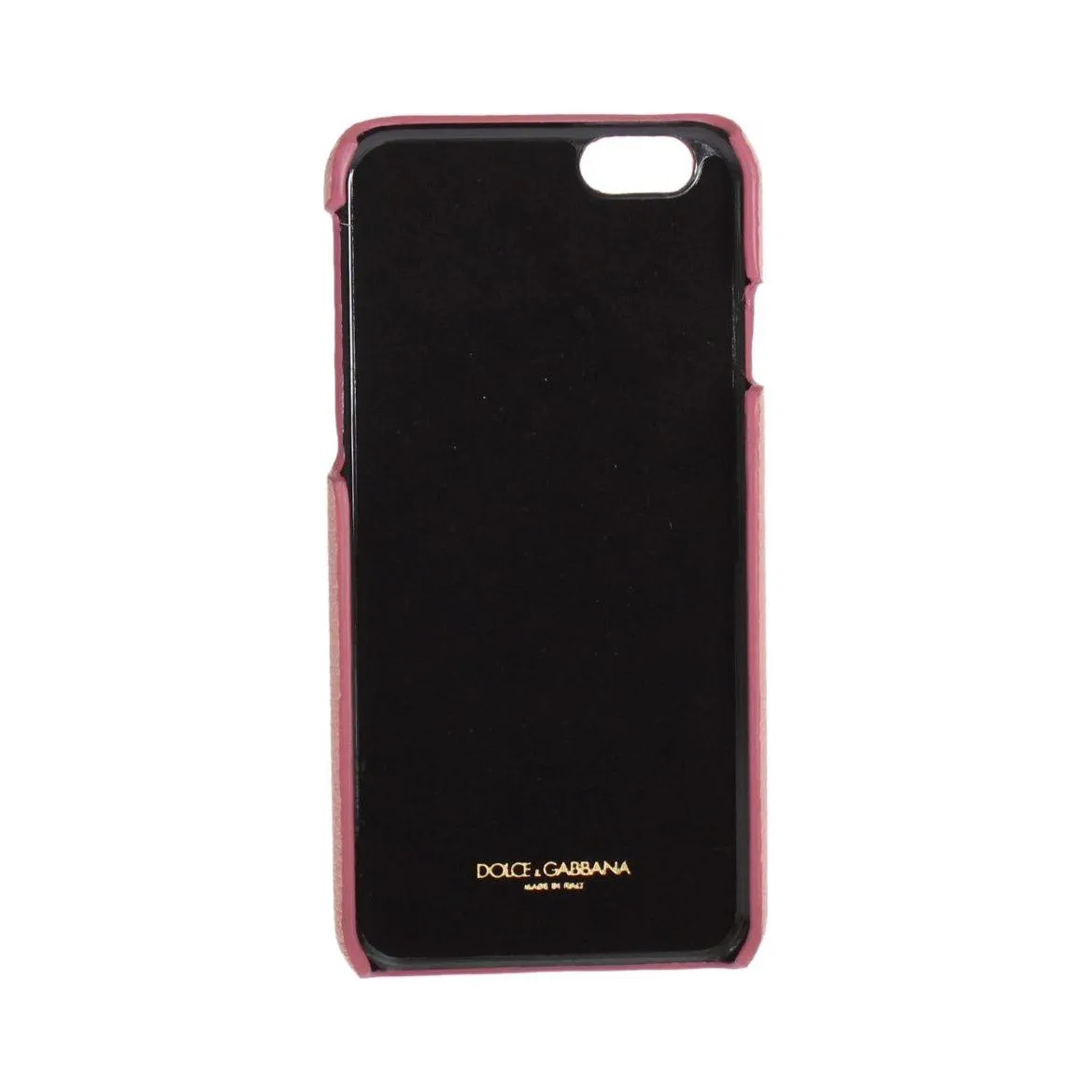 Dolce & Gabbana Chic Pink Leather Heart-Embellished Phone Cover