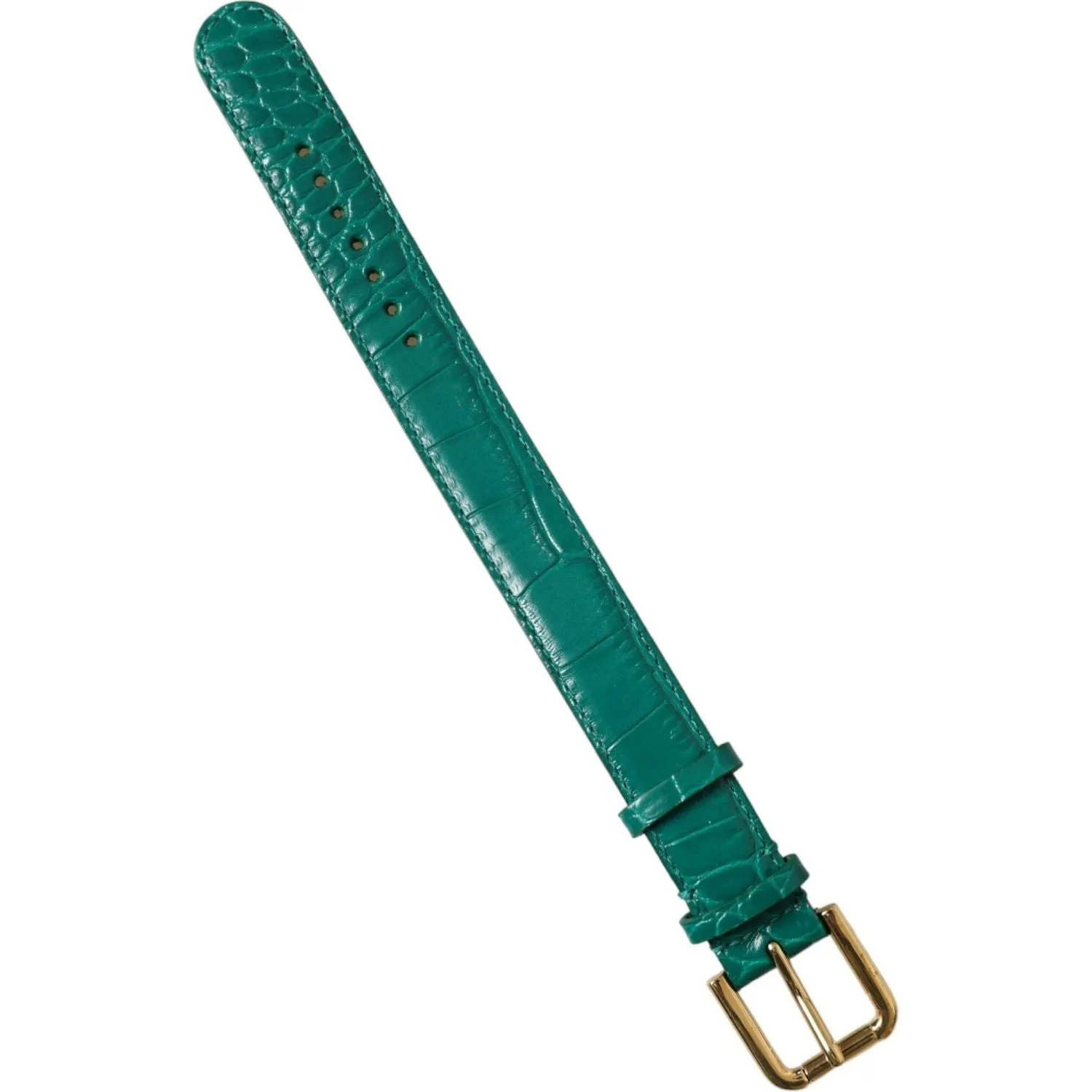 Dolce & Gabbana Elegant Green Leather Neck Band