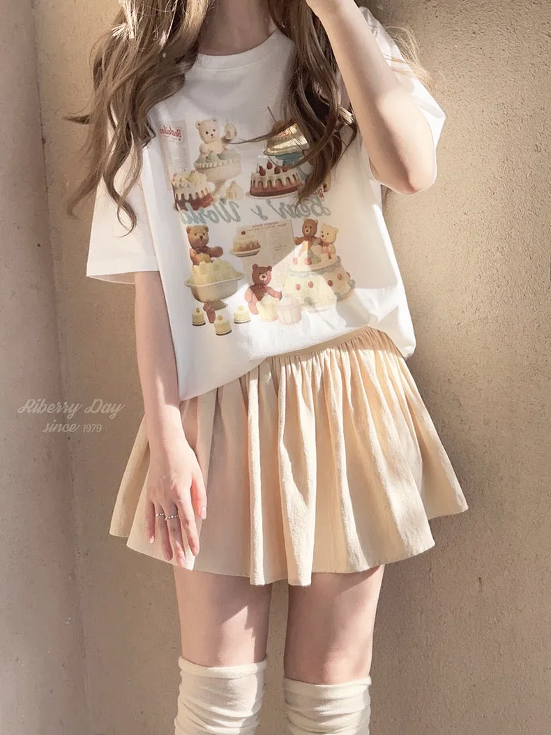 Doll Dream Cotton Mini Skirt with sweatshorts inside