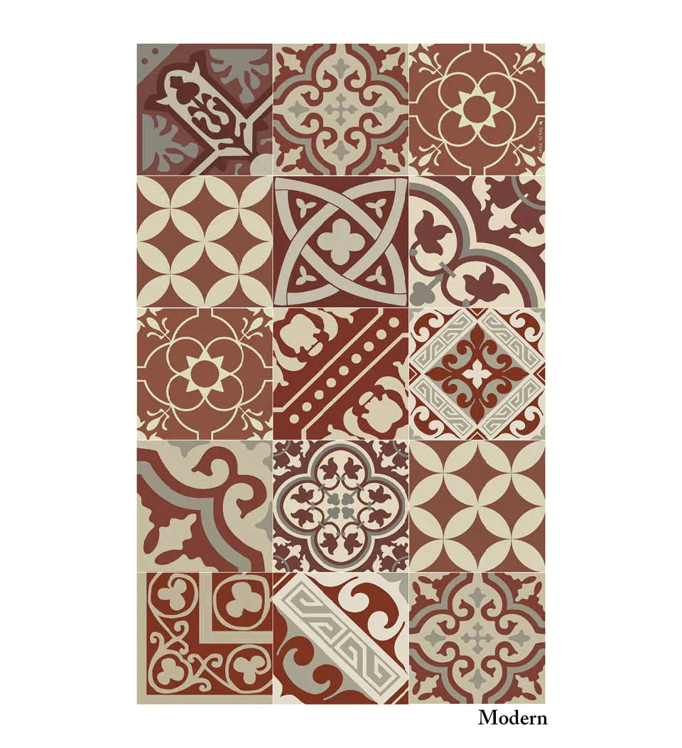 Eclectic Bordeaux Vinyl Rug