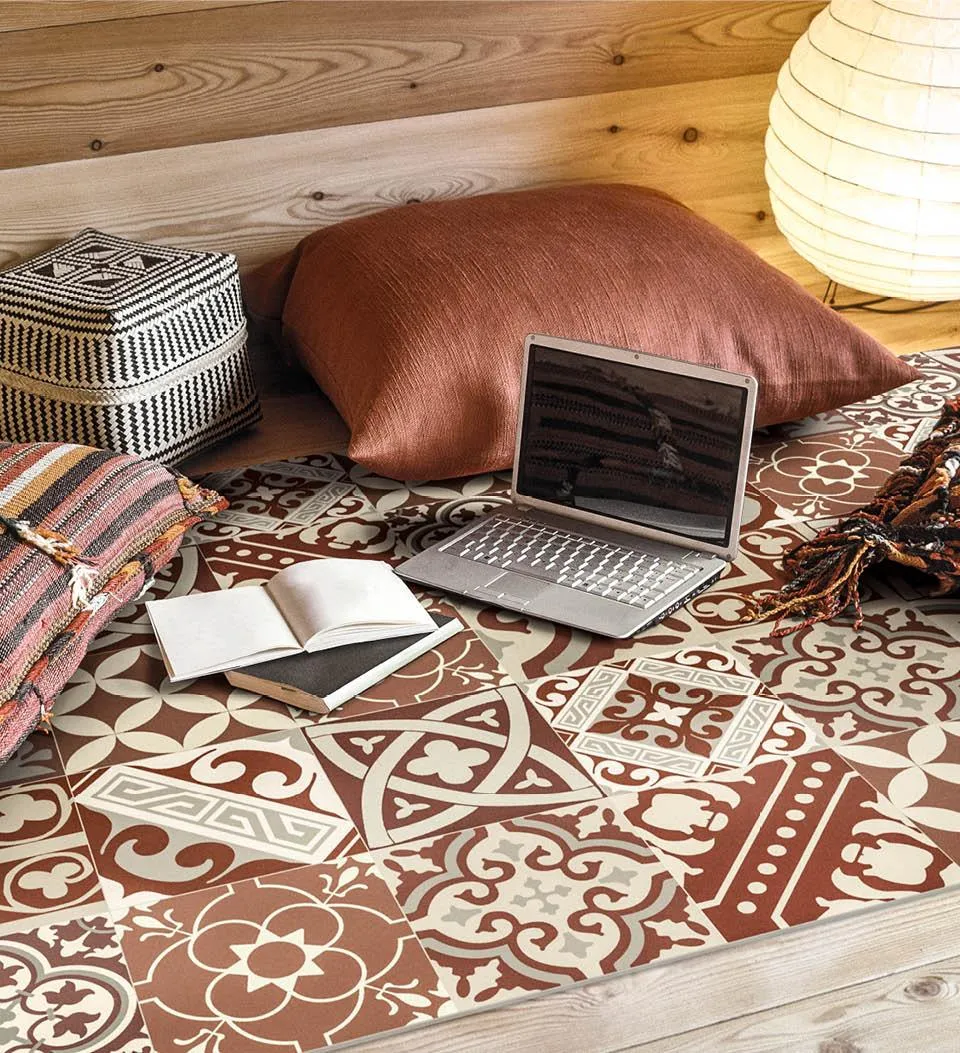 Eclectic Bordeaux Vinyl Rug