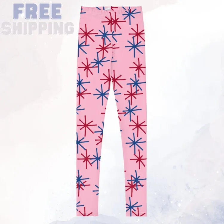 Freedom Fireworks Pink Youth Leggings