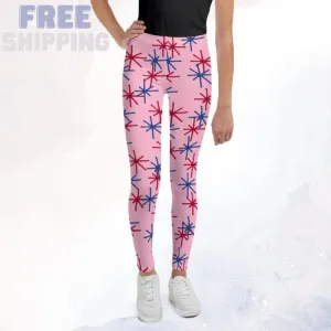 Freedom Fireworks Pink Youth Leggings