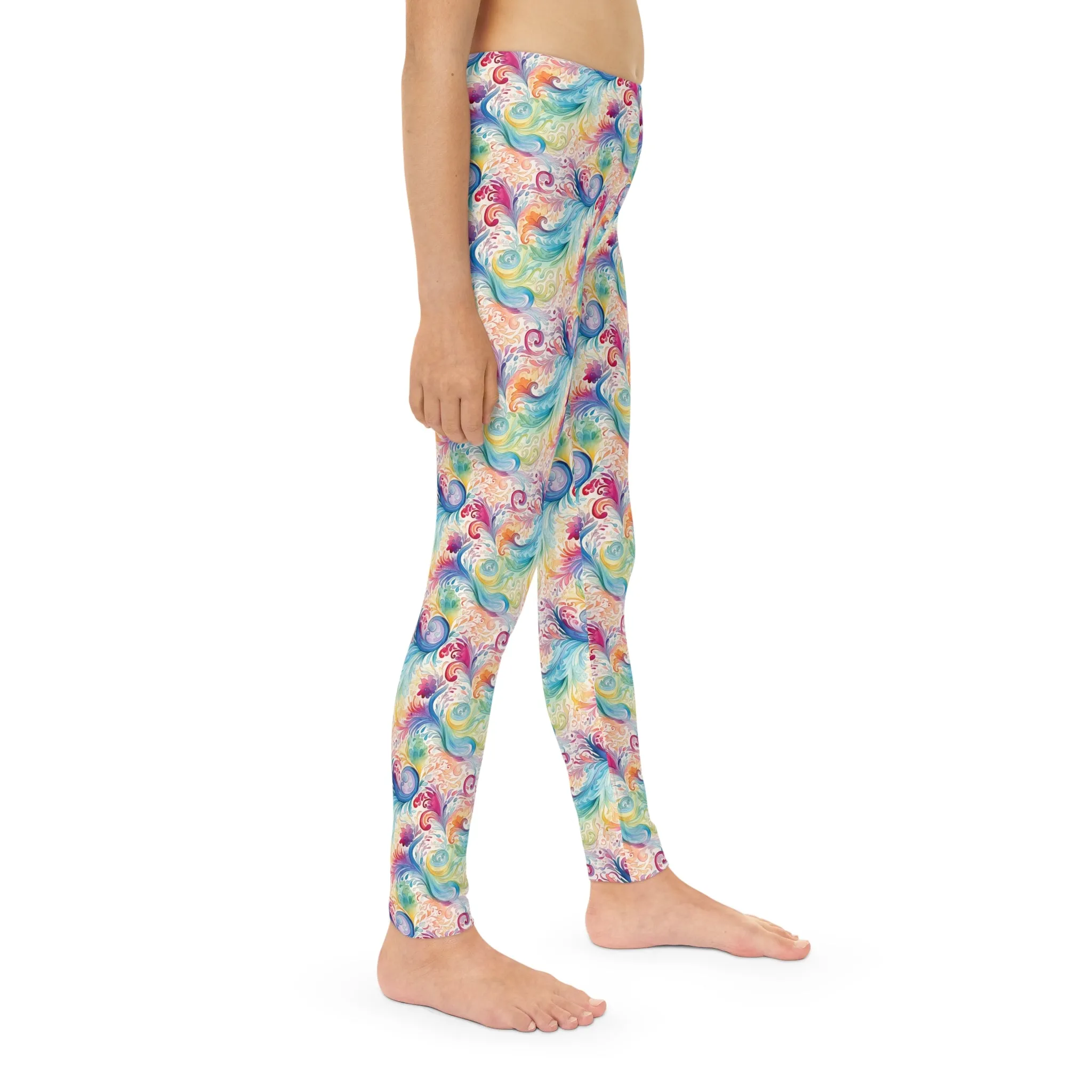 Full-Length Leggings Rainbow Paisley Design - Kids Leggings