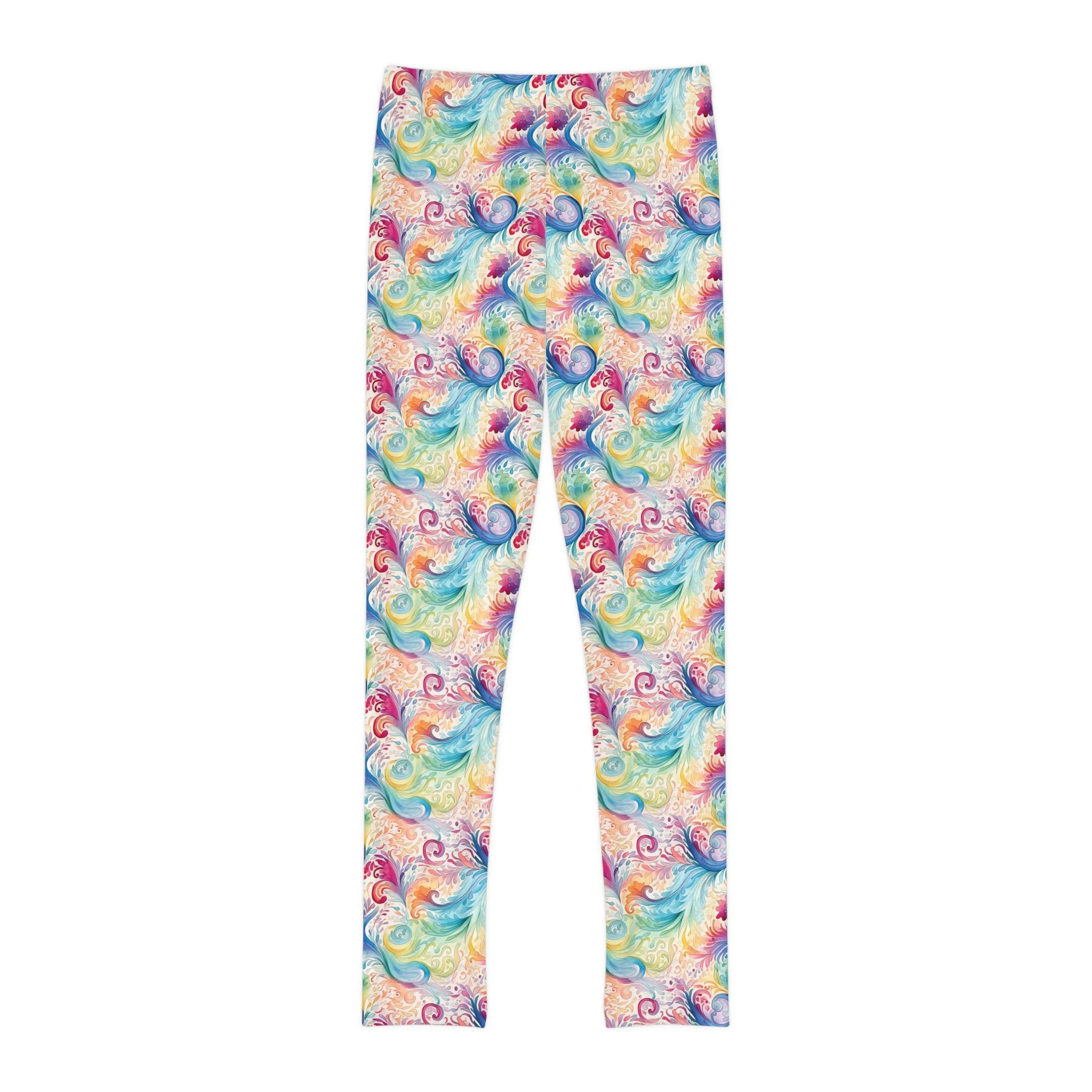 Full-Length Leggings Rainbow Paisley Design - Kids Leggings