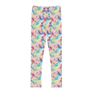 Full-Length Leggings Rainbow Paisley Design - Kids Leggings