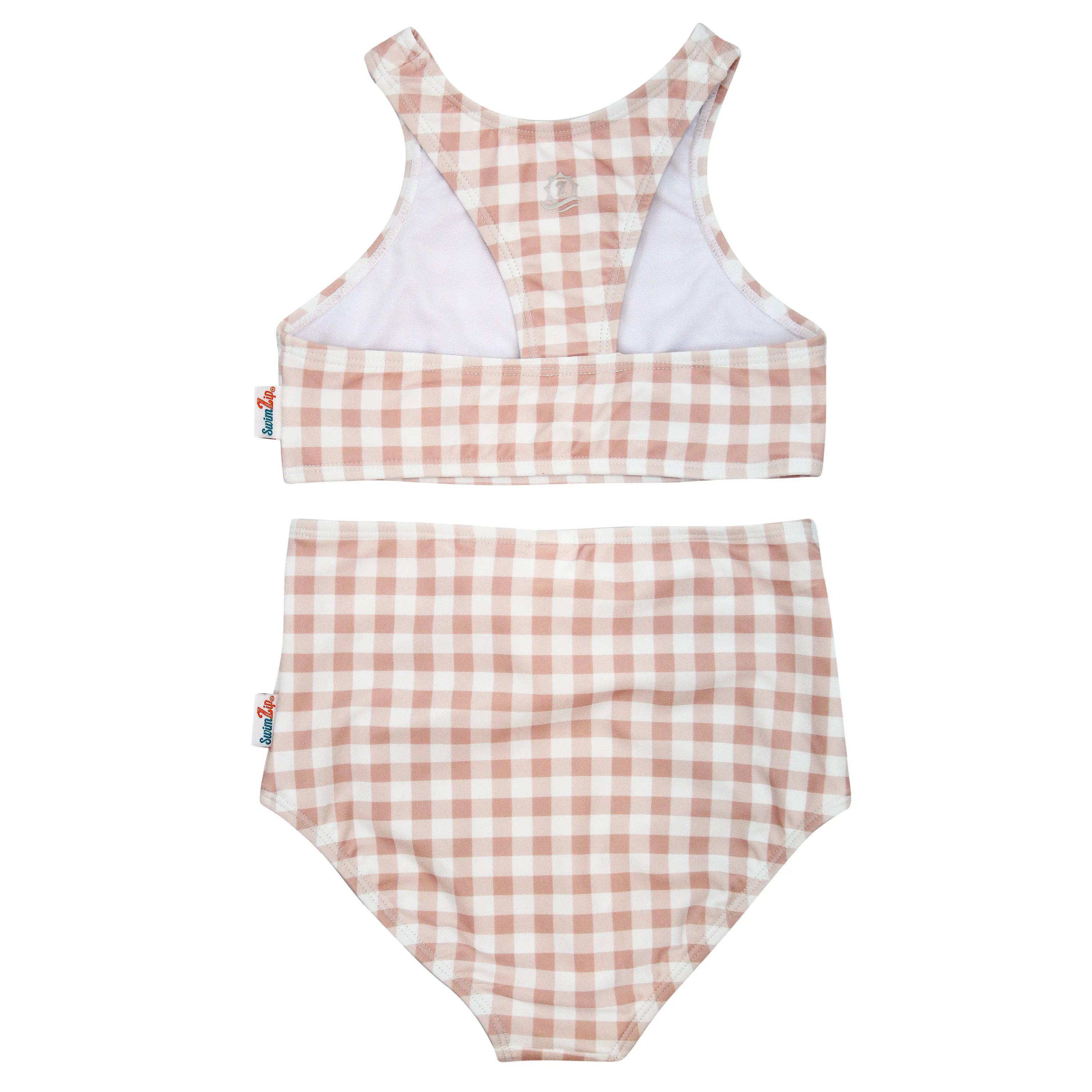 Girls Halter Top High-Waisted Set (2 Piece) | "Tied with a Bow" Pink Gingham