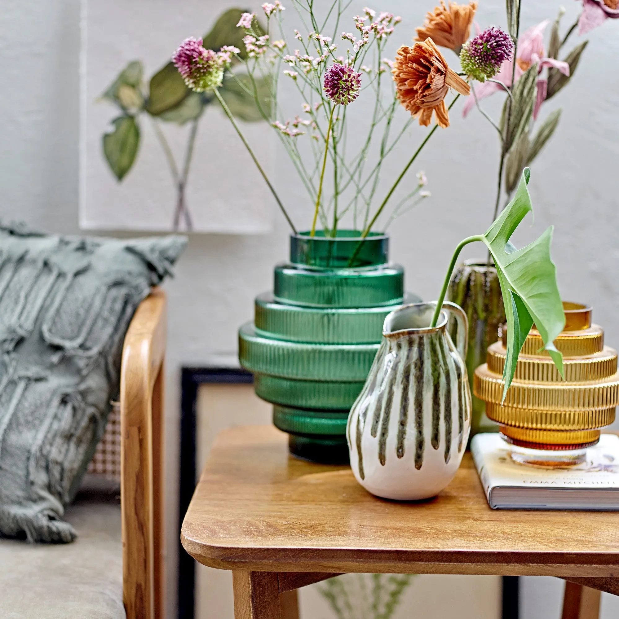 Green Drip Stoneware Vase