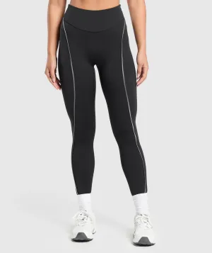 Gymshark Contour Leggings - Black/Metal Grey