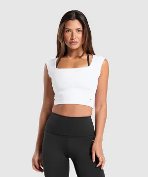 Gymshark Everyday C&S Trend Crop Top - White