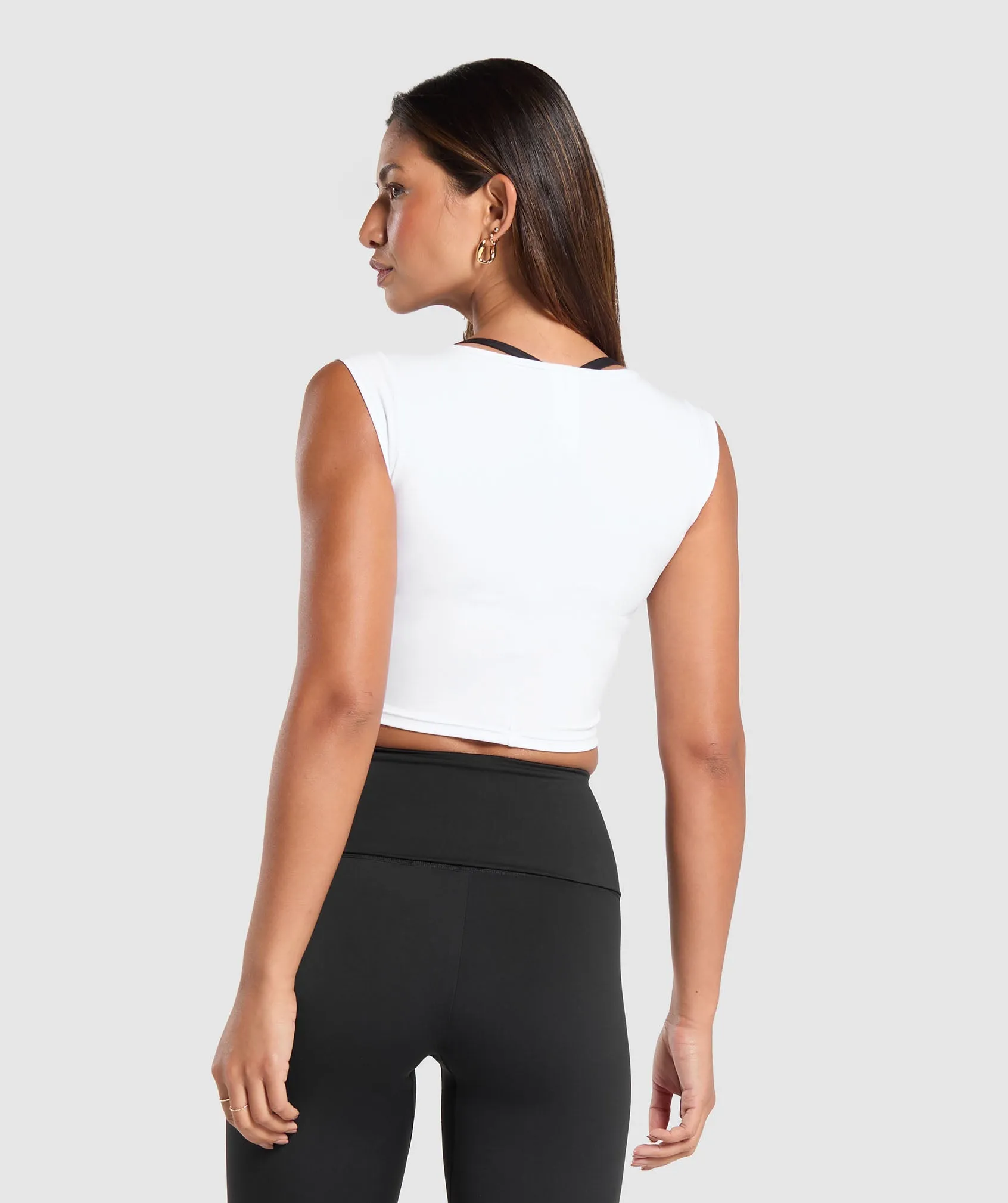 Gymshark Everyday C&S Trend Crop Top - White