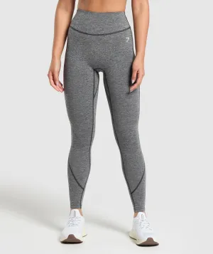 Gymshark Heart Marl Leggings - Black