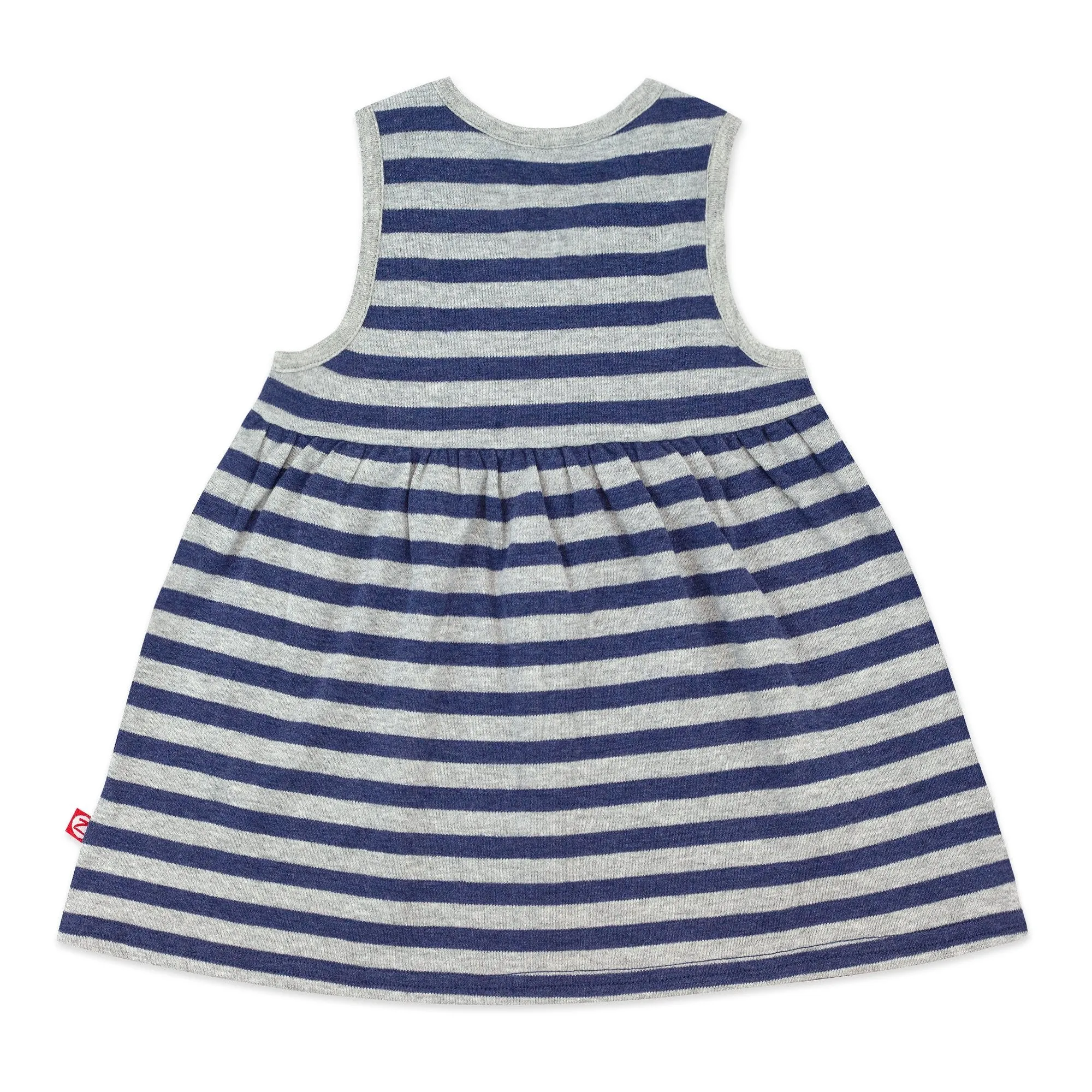 Heather Navy Stripe Organic Cotton Surplice Dress