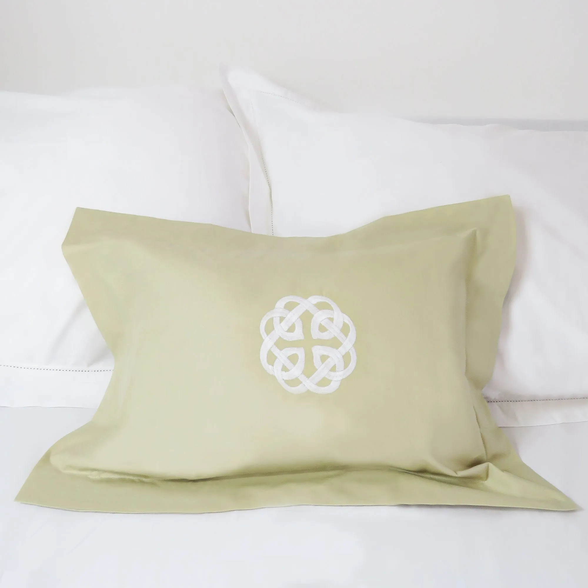 Irish Celtic Knot Ecru Cotton Boudoir Cushion Cover