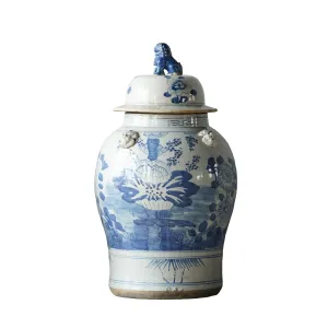 Jingdezhen Hand-Painted Temple Jar with Lotus