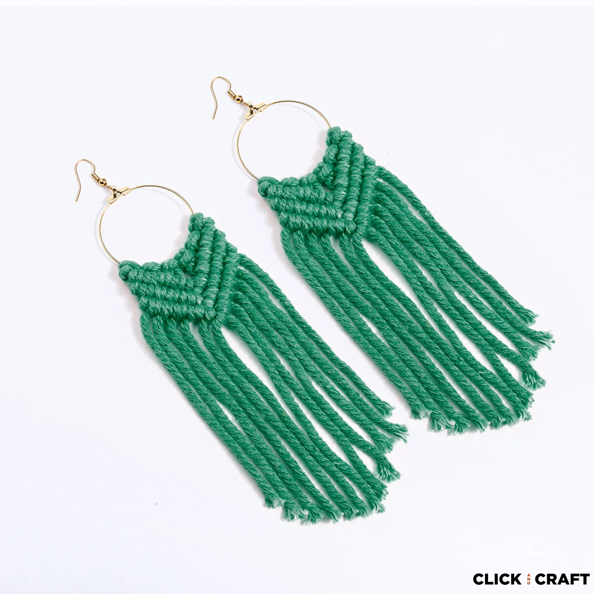 Macrame Hoop Earrings - Round Style