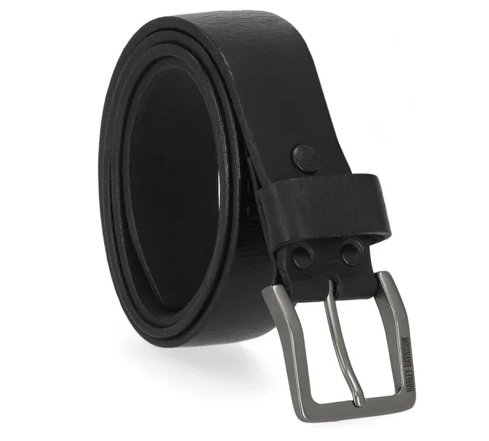 Men's Oversized HD Emboss Black Belt - Black