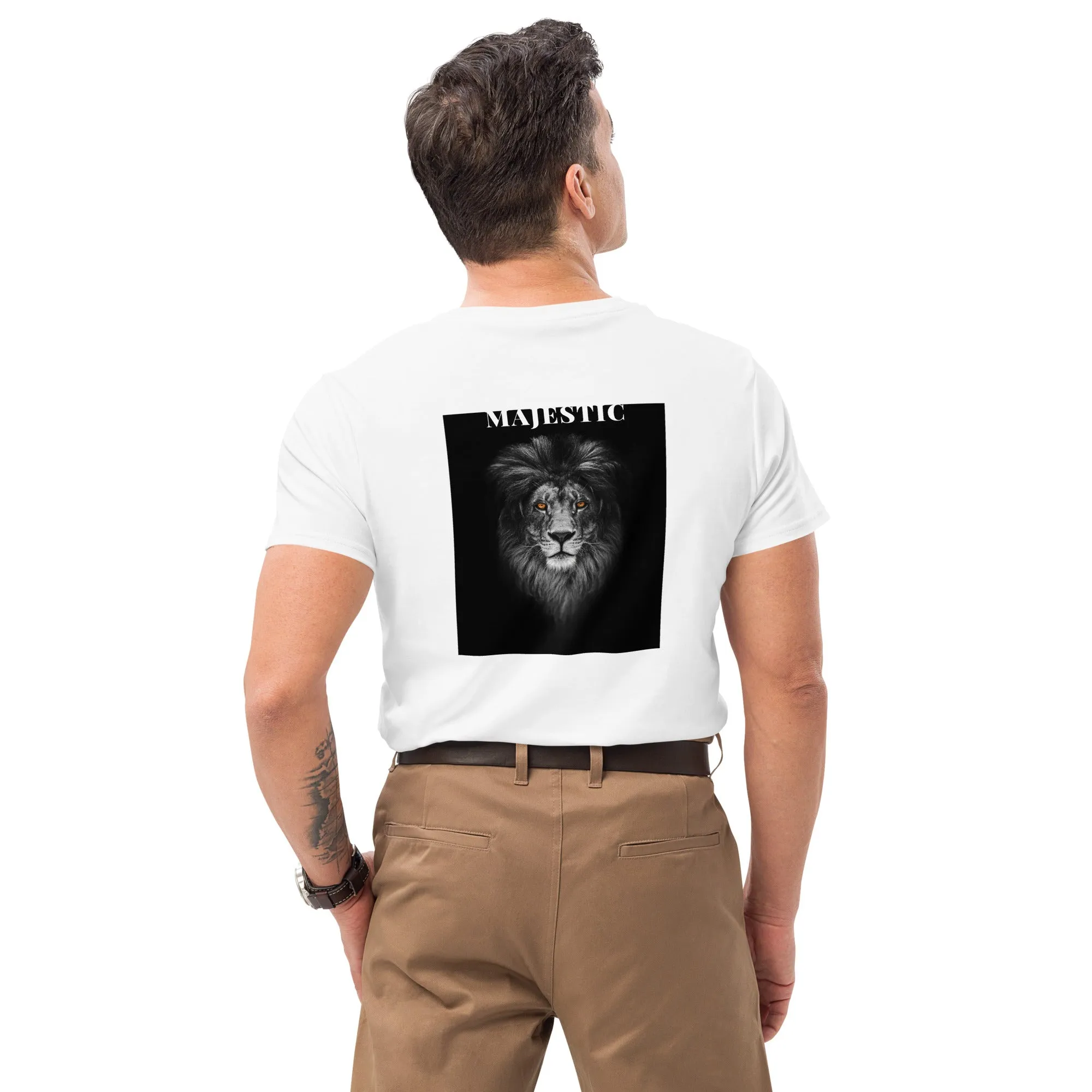 Men's premium cotton t-shirt - Back Lion Print