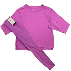 Nike Women’s Long Sleeve T Shirt Leggings Set - Pink