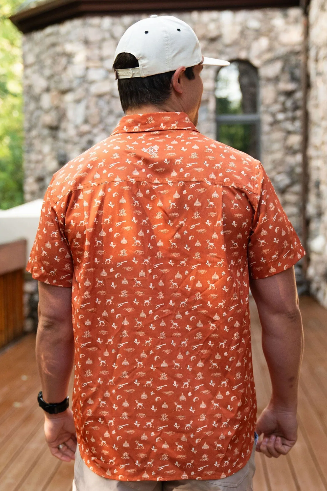 Performance Button Up -  Lone Star State Orange