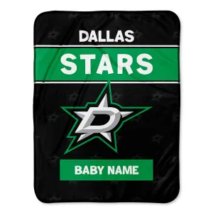 Personalized Dallas Stars Emblem Baby Pixel Fleece Blanket