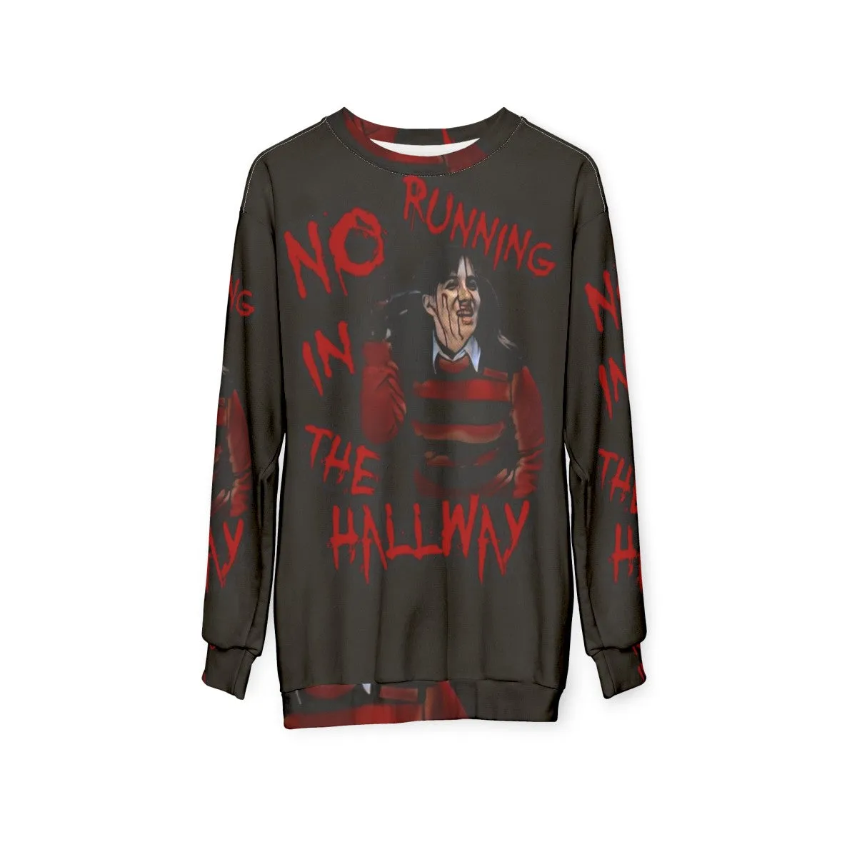 "No Running In The Hallway" Freddy Krueger 80s Horror Sweatshirt