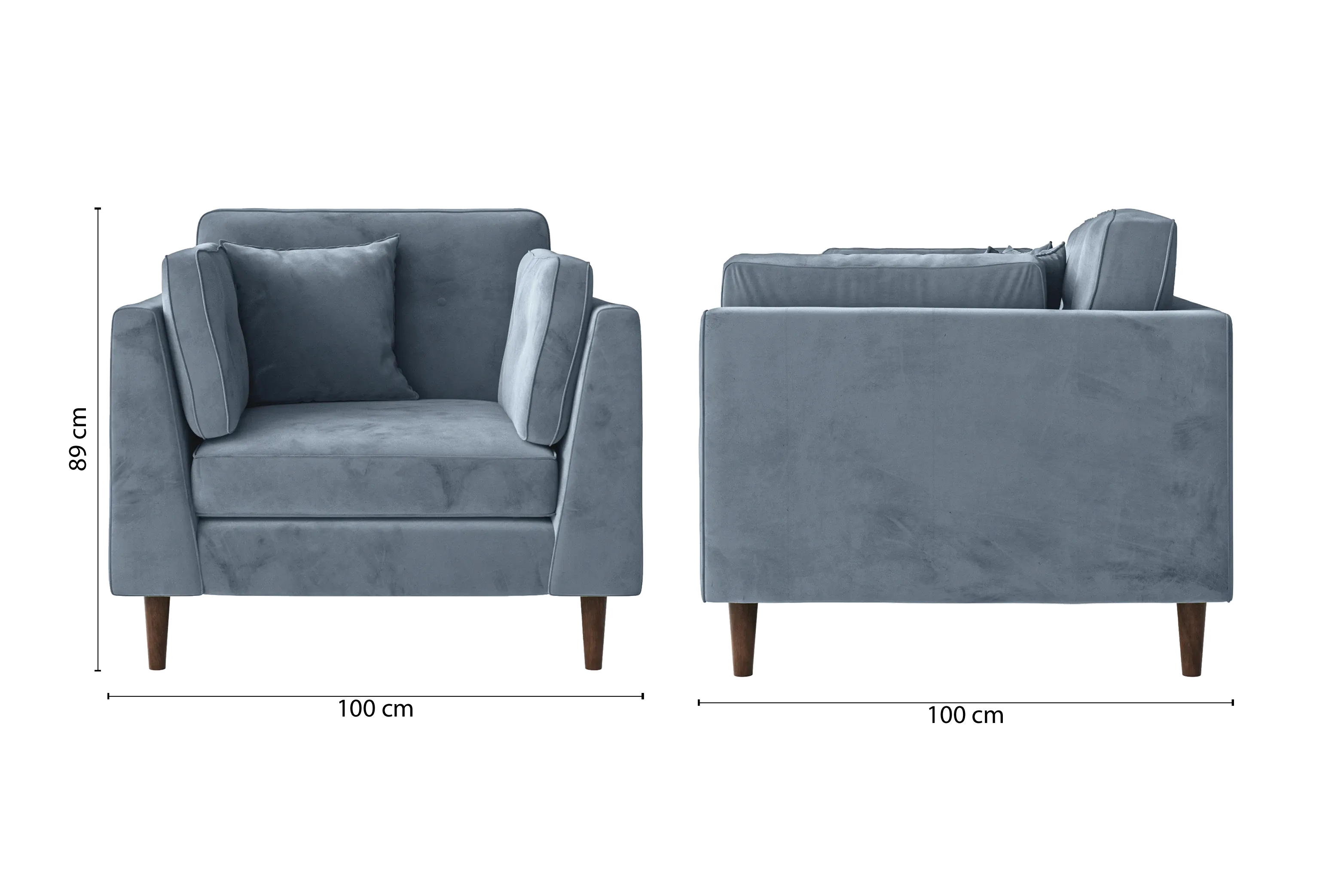 Ragusa Armchair Baby Blue Velvet