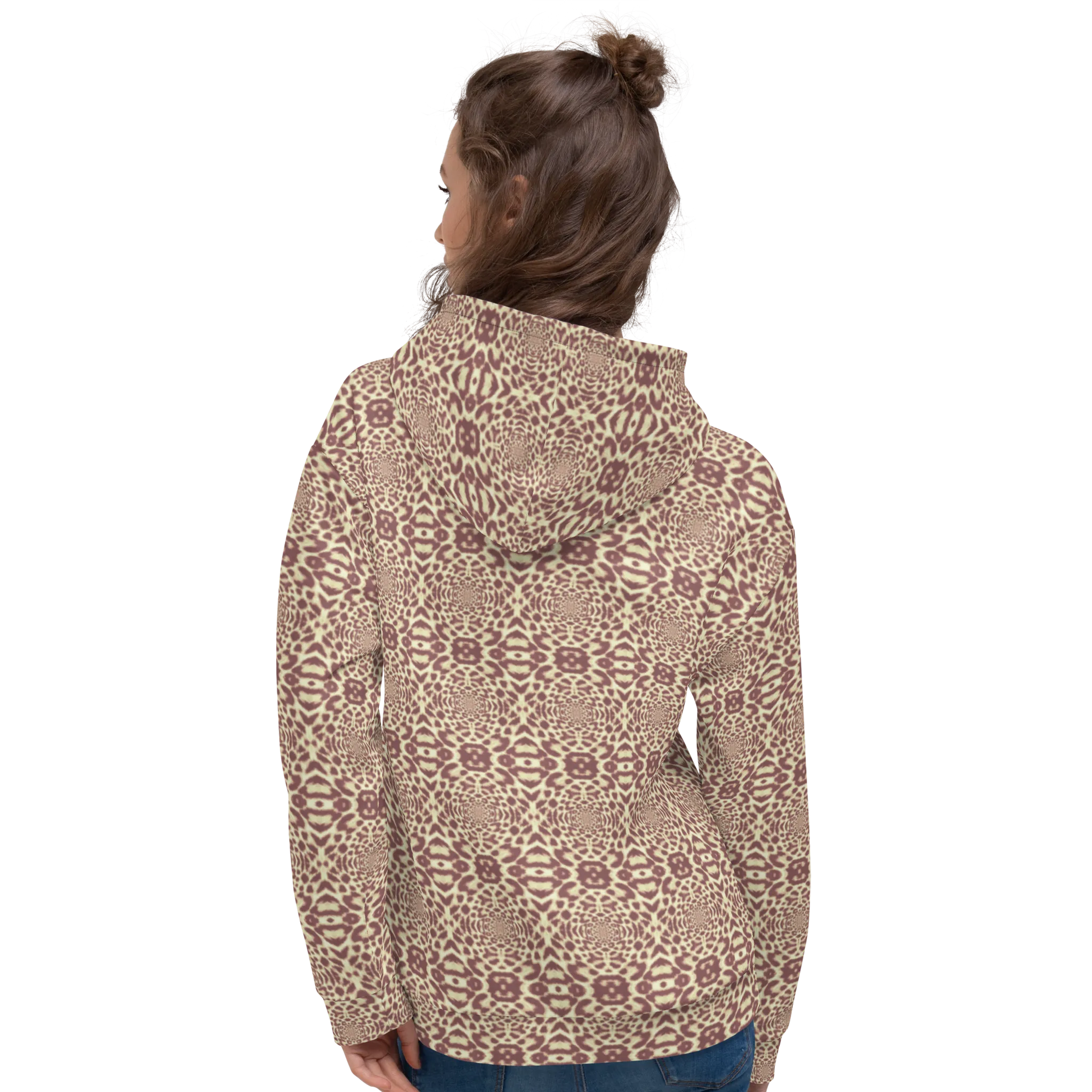 Recursia Contemplative Jaguar Women's Hoodie In Pink