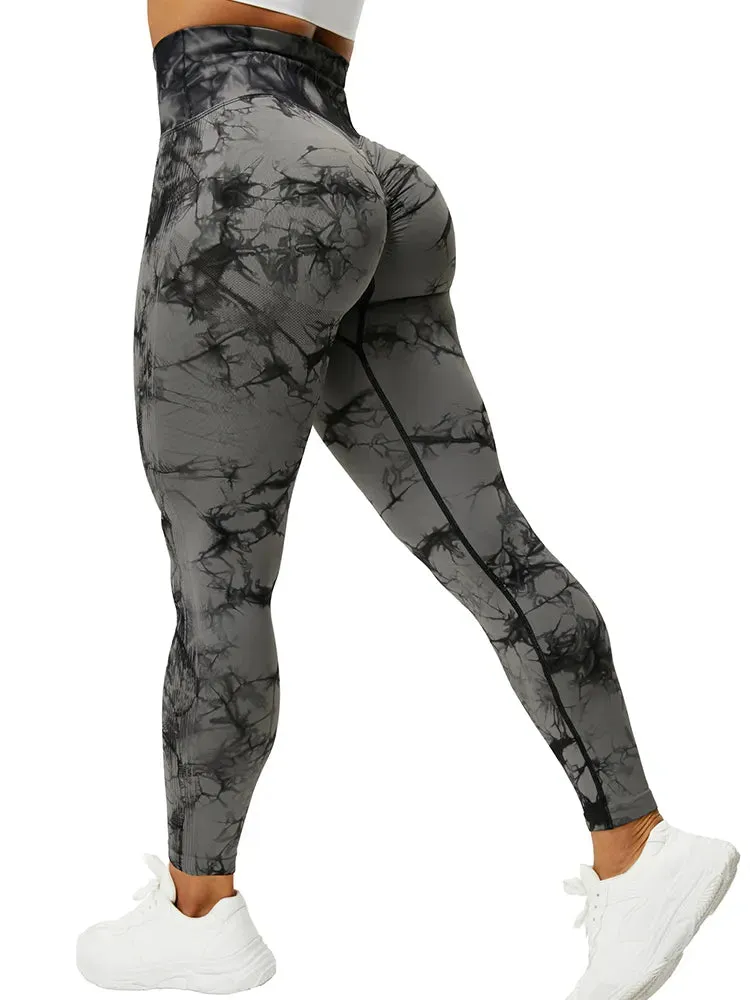 Scrunch Butt Leggings, Bum Enhancing Leggings - Tie Dye Scrunch Leggings