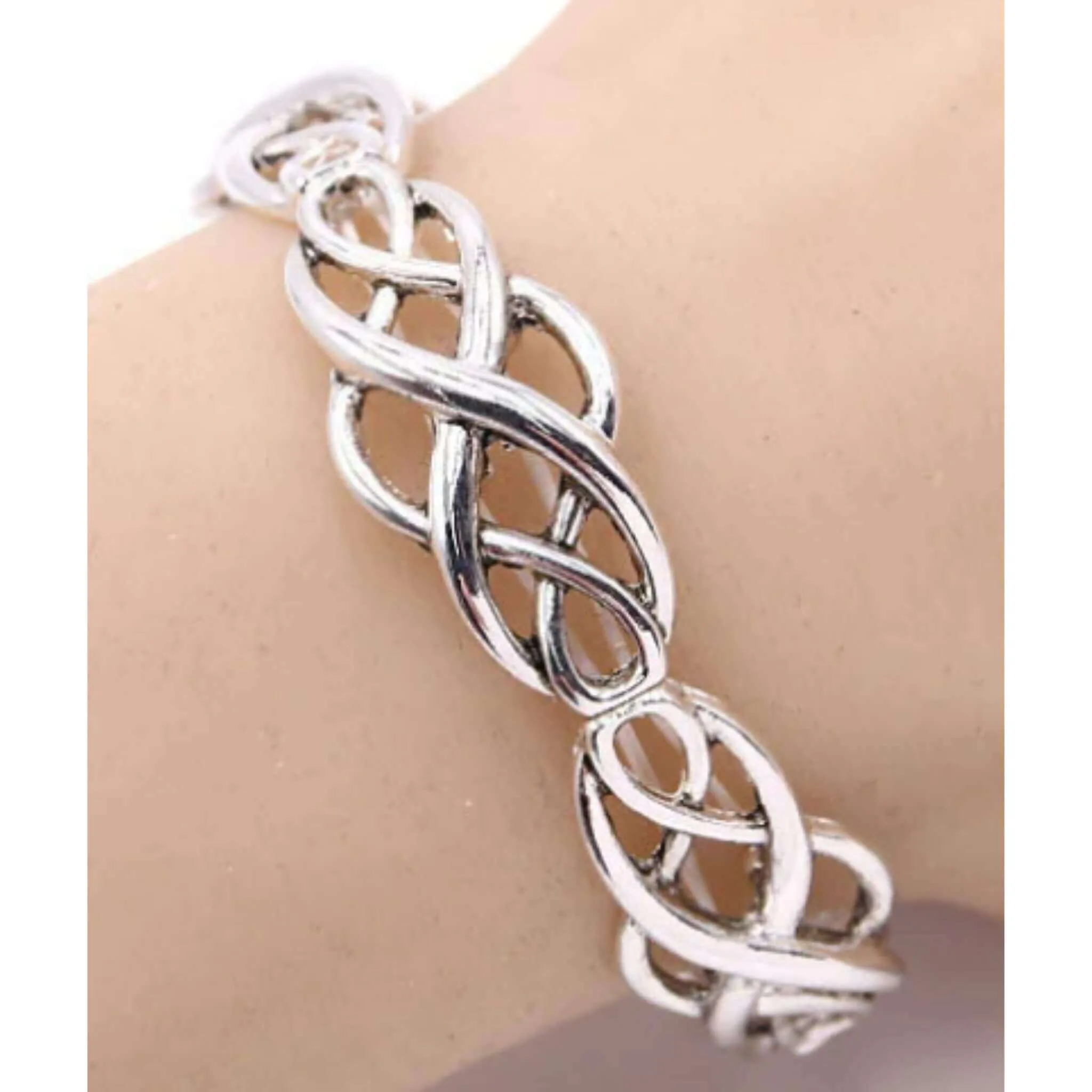 Silver Celtic Adjustable Stretch Bracelet