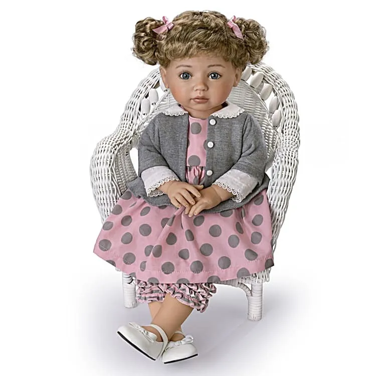 The Ashton - Drake Galleries Avery Picture Perfect Lifelike Child Girl Doll with Hold That Pose!® Technology and Soft RealTouch® Vinyl Skin by Master Doll Artist Mayra Garza 22"-Inches