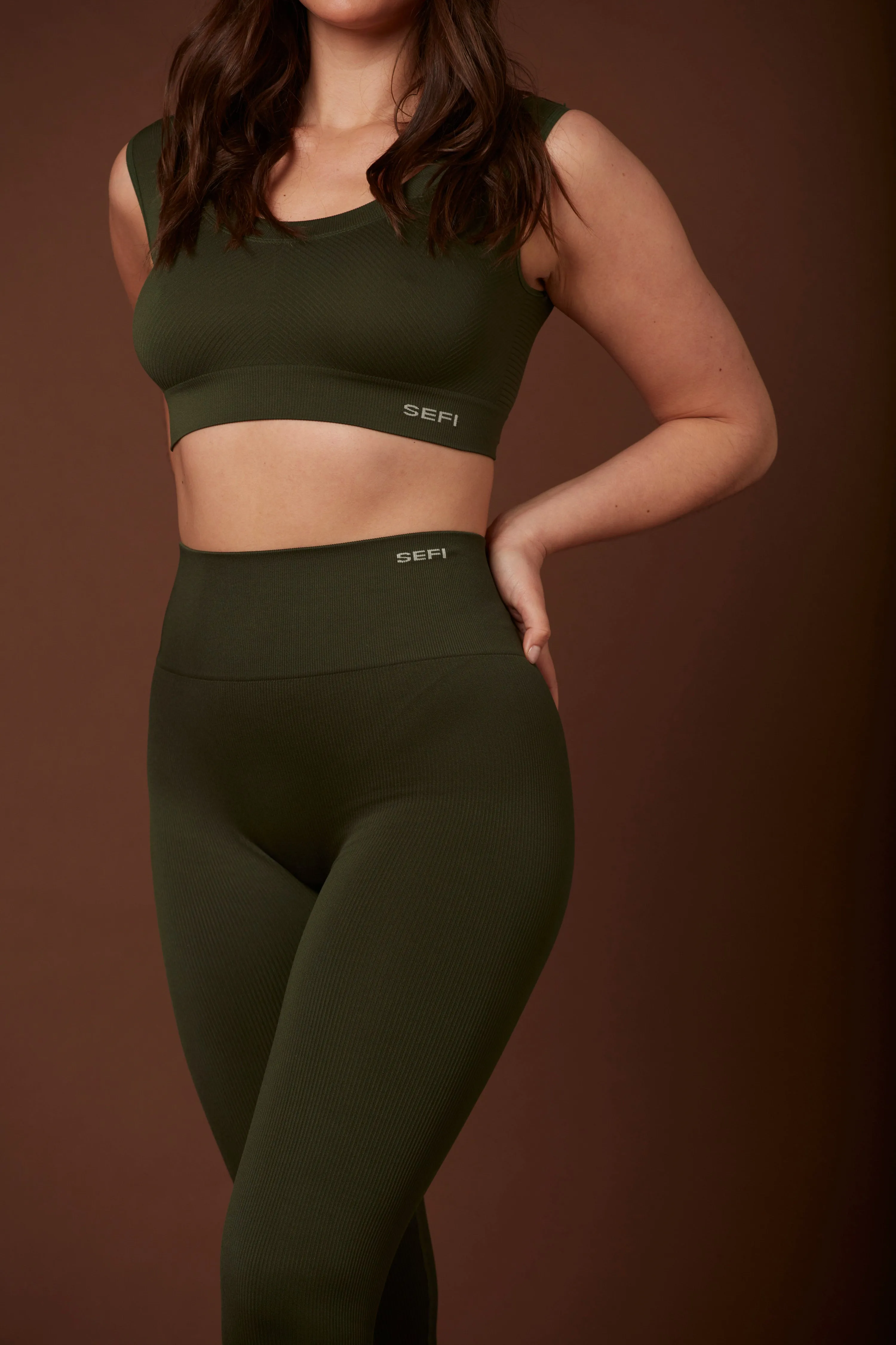 Timeless Ribbed 7/8 Leggings - Forest Green